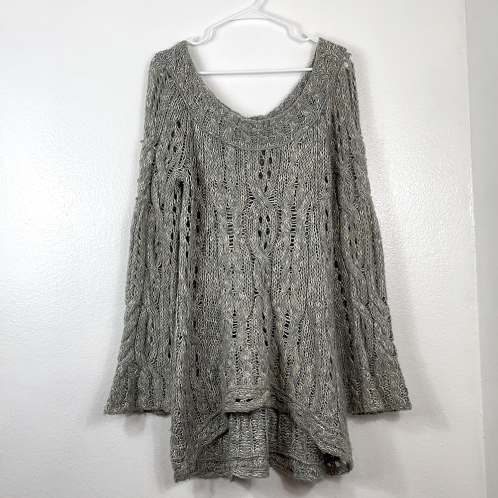 Free People Chunky Knit Hi-Lo Sweater Size Large - Picture 1 of 7